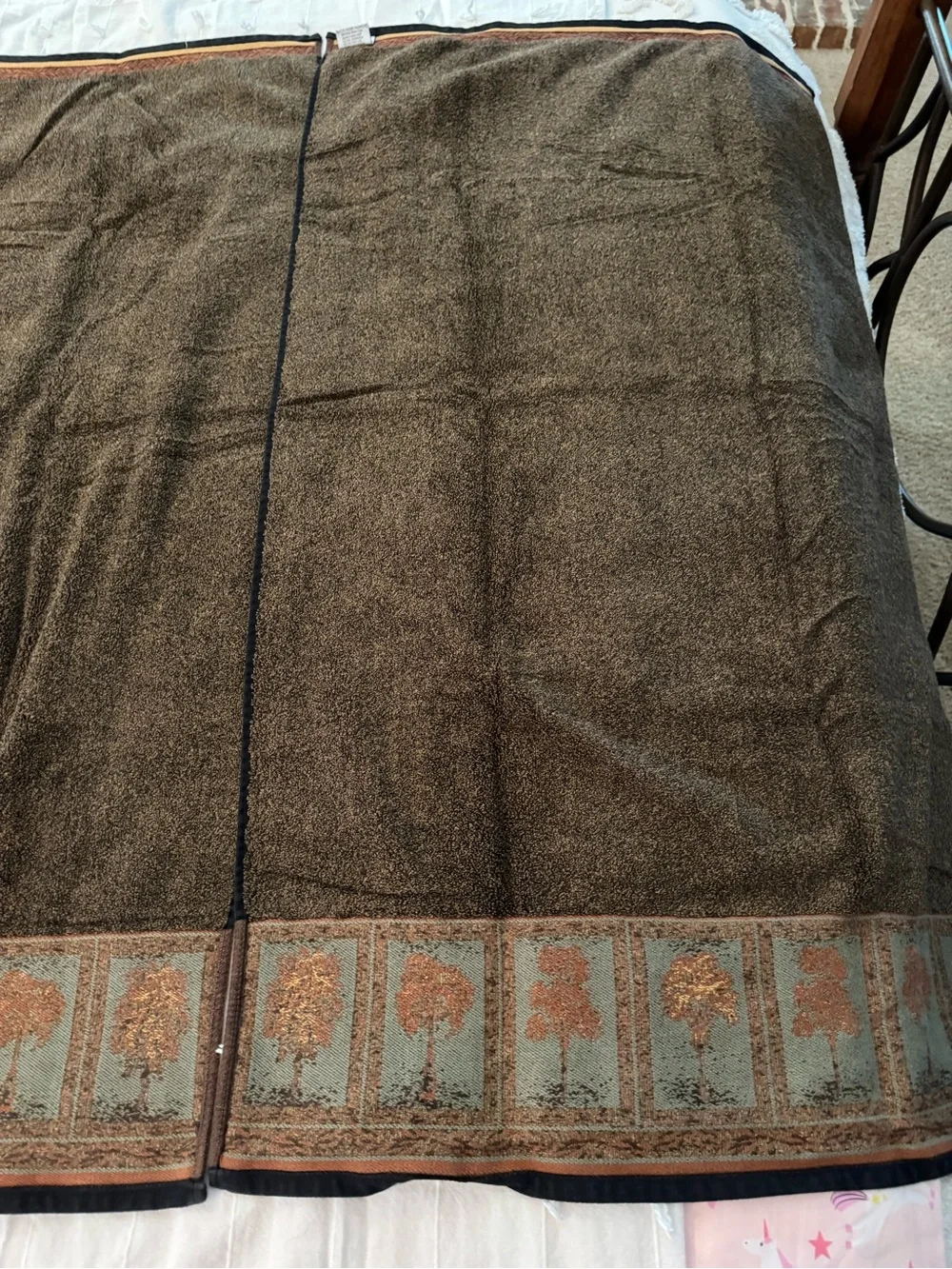 Vtg Hampton Manor Brown Cotton Towel Set 5-Pc Early 2000s